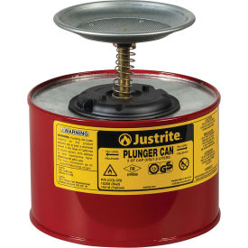 Justrite Safety Plunger Can - 2 Quart Steel 10208