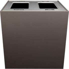 Busch Systems Aristata Double XL Recycling & Trash Can, Cans & Bottles/Waste, 56 Gallon, Slate