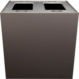 Busch Systems Aristata Double XL Recycling & Trash Can, Mixed Recyclables/Waste, 56 Gallon, Slate