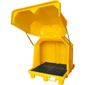 UltraTech Ultra-Hard Top Spill Pallet® 1081 Gull Wing Model P4 -4 Drum With Drain