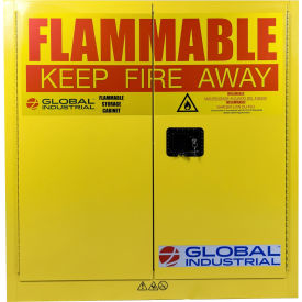 Flammable Cabinet, Manual Close Double Door, 30 Gallon, 43"Wx18"Dx44"H view 2