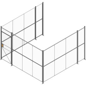 RapidWire™ Welded Wire 3 Sided Cage w/3' Hinged Door No Ceiling 12' 6"" x 12' 6"" x 8' 5-1/4""H