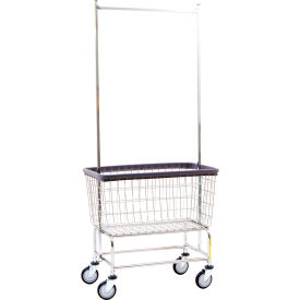 R&B WIRE PRODUCTS INC 200CFC56C R&B Wire Products® Chrome Large Capacity Laundry Cart w/ Double Pole Rack image.