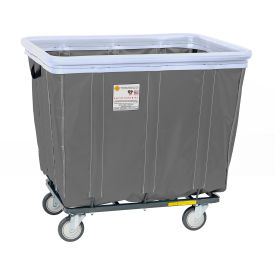 R&B WIRE PRODUCTS INC 406SOBC/ANTI/GRY R&B Wire Products® 6 Bushel Antimicrobial Vinyl Basket Truck w/ Antimicrobial Bumper, Gray image.