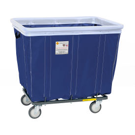 R&B WIRE PRODUCTS INC 406SOBC/ANTI/NVY R&B Wire Products® 6 Bushel Antimicrobial Vinyl Basket Truck w/ Antimicrobial Bumper, Navy image.