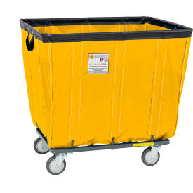 R&B WIRE PRODUCTS INC 408KDC/ANTI/YEL R&B Wire Products® 8 Bushel "UPS/FEDEX-ABLE" Antimicrobial Basket, All Swivel Casters, Yellow image.