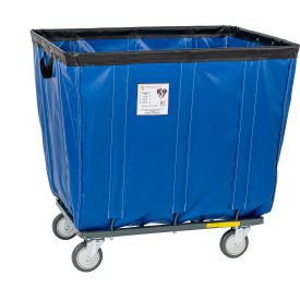 R&B WIRE PRODUCTS INC 412SOC/BL R&B Wire Products® 12 Bushel Vinyl Basket Truck, All Swivel Casters, Blue image.