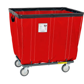 R&B WIRE PRODUCTS INC 412SOC/RD R&B Wire Products® 12 Bushel Vinyl Basket Truck, All Swivel Casters, Red image.