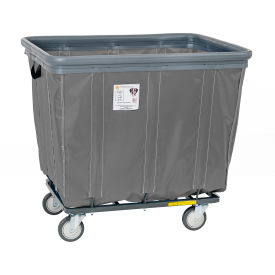 R&B WIRE PRODUCTS INC 414SOBC/GRY R&B Wire Products® 14 Bushel Vinyl Bumper Truck, All Swivel Casters, Gray image.