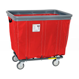 R&B WIRE PRODUCTS INC 414SOBC/RD R&B Wire Products® 14 Bushel Vinyl Bumper Truck, All Swivel Casters, Red image.