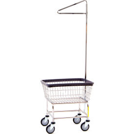 R&B WIRE PRODUCTS INC 100CEC91C R&B Wire Products® Chrome Standard Capacity Laundry Cart w/ Single Pole Rack image.