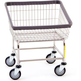 R&B WIRE PRODUCTS INC 100CTC R&B Wire Products® Front Load Wire Laundry Cart, 2.25 Bushel, Chrome image.
