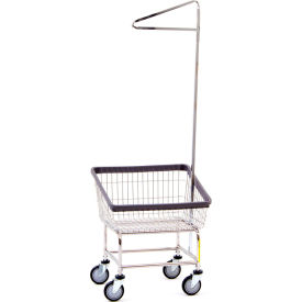 R&B WIRE PRODUCTS INC 100CTC91C R&B Wire Products® Chrome Front Load Laundry Cart w/ Single Pole Rack image.