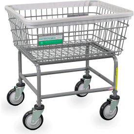 R&B WIRE PRODUCTS INC 100E/ANTI R&B Wire Products® Standard Laundry Cart, 2.5 Bushel, Antimicrobial Gray image.