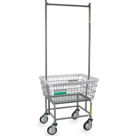 R&B WIRE PRODUCTS INC 100E58/ANTI R&B Wire Products® Antimicrobial Laundry Cart w/ Double Pole Rack image.