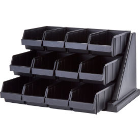 Cambro 12RS12110 - Organizer Rack with 12 Bins 25-1/8 x 21-3/8 x 14-1/4 Black