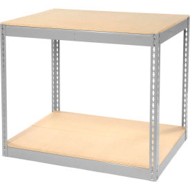 Global Industrial 2 Shelf Extra Heavy Duty Boltless Shelving Starter 42""W x 30""D x 36""HWood Deck