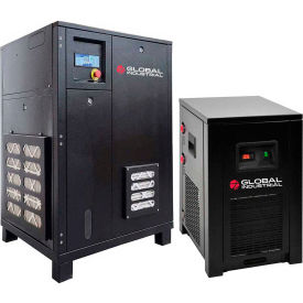 Global Industrial 133690 Global Industrial™ Tankless Rotary Screw Compressor w/Dryer, 10 HP, 1 Phase, 230V image.