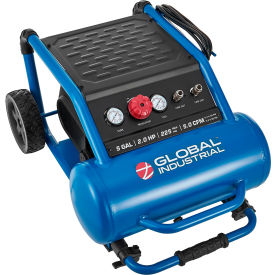 Global Industrial 133753 Global Industrial™ Portable Quiet Electric Air Compressor, 2.0 HP, 5 Gal, 5.0 CFM, Oil-Free image.