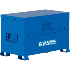 Global Industrial Jobsite Piano Box Chest 40 Cu. Ft. Steel Blue 