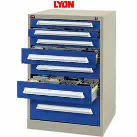 Lyon Workspace Products JPS683030000A0 Lyon Modular Storage Drawer Cabinet JPS683030000A0 Full Height, Green/Putty image.