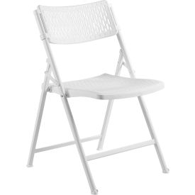 National Public Seating Premium Polypropylene Folding Chair - Airflex Series,White - Pack of 4