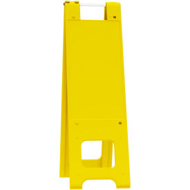 Plasticade® Narrowcade Barricade Sign Stand w/ 2 Panels & No Sheeting 13""W x 45""H Yellow