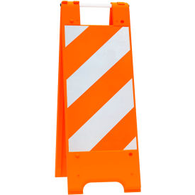 Plasticade Minicade Barricade Sign Stand 36""H With 2 Panel 2 Sheetings Orange