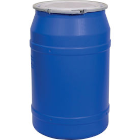 Eagle 55 Gal. Blue Plastic Open-Head Straight Lab Pack Drum 1656MB - Metal Lever Lock