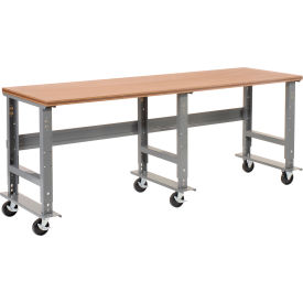 Global Industrial™ Extra Long Mobile Workbench 96 x 30"" Adj. Height Shop Top Square Edge