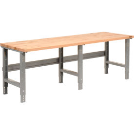 Global Industrial 183179 Global Industrial™ Extra Long Workbench, 96 x 36", Adjustable Height, Maple Square Edge, Gray image.