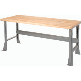 Global Industrial™ Workbench with Flared Leg 60 x 30"" Maple Butcher Block Safety Edge