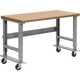 Global Industrial™ Mobile Workbench 72 x 30"" Adjustable Height Shop Top Safety Edge