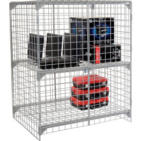 Global Industrial&#153; 1-Tier 2 Door Wire Mesh Security Locker 48""Wx24""Dx60""H Gray Unassembled