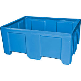 Forkliftable Plastic Bulk Shipping Container No Lid49-1/2"L x 37-1/2"W x 21-1/2"H1200 lb CapBlue 