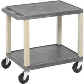 26"H AV Cart - 2 Shelf, Electric - Putty Leg view 2