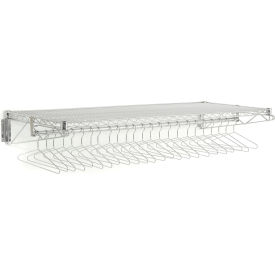Global Industrial 184446 Chrome Coat Rack with Bars - Wall Mount - 60"W x 24"D x 6"H image.