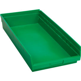 Global Industrial 184825GN Global Industrial™ Plastic Nesting Storage Shelf Bin 11-1/8"W x 23-5/8"D x 4"H Green image.