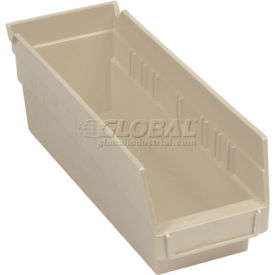 Global Industrial 184837BG Global Industrial™ Plastic Nesting Storage Shelf Bin 4-1/8"W x 11-5/8"D x 4"H Beige image.