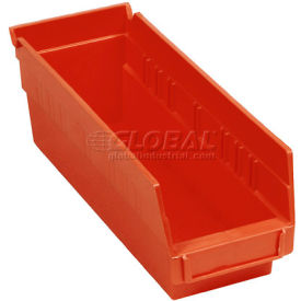 Global Industrial 184837RD Global Industrial™ Plastic Nesting Storage Shelf Bin 4-1/8"W x 11-5/8"D x 4"H Red image.