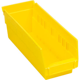Global Industrial 184837YL Global Industrial™ Plastic Nesting Storage Shelf Bin 4-1/8"W x 11-5/8"D x 4"H Yellow image.