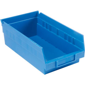 Global Industrial 184838BL Global Industrial™ Plastic Nesting Storage Shelf Bin 6-5/8"W x 11-5/8"D x 4"H Blue image.
