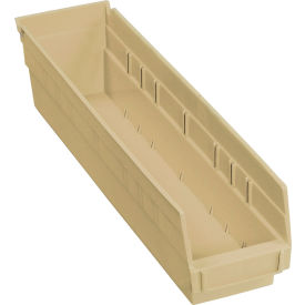 Global Industrial 184839BG Global Industrial™ Plastic Nesting Storage Shelf Bin 4-1/8"W x 17-7/8"D x 4"H Beige image.