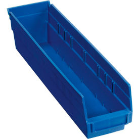 Global Industrial 184839BL Global Industrial™ Plastic Nesting Storage Shelf Bin 4-1/8"W x 17-7/8"D x 4"H Blue image.