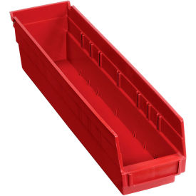 Global Industrial 184839RD Global Industrial™ Plastic Nesting Storage Shelf Bin 4-1/8"W x 17-7/8"D x 4"H Red image.