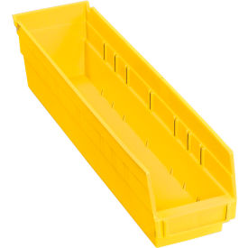 Global Industrial 184839YL Global Industrial™ Plastic Nesting Storage Shelf Bin 4-1/8"W x 17-7/8"D x 4"H Yellow image.