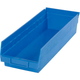 Global Industrial 184840BL Global Industrial™ Plastic Nesting Storage Shelf Bin 6-5/8"W x 17-7/8"D x 4"H Blue image.