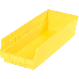 Global Industrial 184840YL Global Industrial™ Plastic Nesting Storage Shelf Bin 6-5/8"W x 17-7/8"D x 4"H Yellow image.