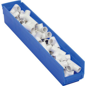 Global Industrial 184841BL Global Industrial™ Plastic Nesting Storage Shelf Bin 4-1/8"W x 23-5/8"D x 4"H Blue image.