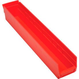 Global Industrial 184841RD Global Industrial™ Plastic Nesting Storage Shelf Bin 4-1/8"W x 23-5/8"D x 4"H Red image.